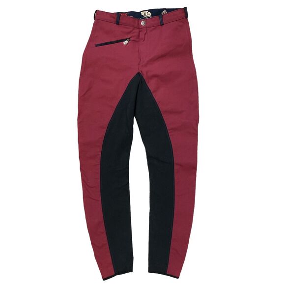 Bentex RTS Sportline‎ Riding Equestrian Pants Breeches Maroon Sz 84 Waist: 27in - Picture 1 of 7